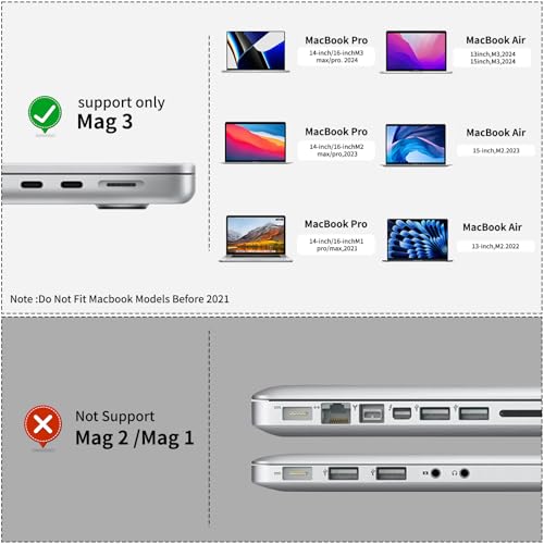 140W USB-C to Magnetic 3 Cable, Safe Charging Cable Compatible with MacBook Pro 2023 M2 14″ 16″ 2021 M1 14″ 16″, MacBook Air 2022 M2, 6.6ft Purple – Enhanced Compatibility and Speed