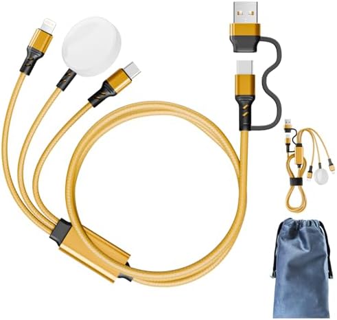 Ultimate 3-in-2 Fast Charging Cable for Apple Watch & i Phone – Versatile USB-C & Lightning Charger with High-Speed Power Delivery for Galaxy S23 – Compact, Durable Design for Effortless Travel and Multi-Device Compatibility