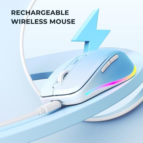 PEIOUS Rechargeable Wireless Mouse with LED – Innovative Jiggler Technology to Keep Your Computer Awake – Sleek Black Design for Optimal Comfort and Productivity