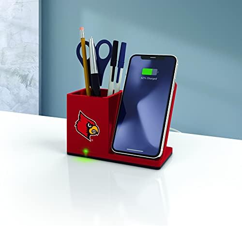NCAA Unisex Fast Wireless Charging Stand & Desk Organizer – Stylish Multi-Device Charger for Sports Enthusiasts, Efficient Workspace Solution with Built-in Accessory Compartments