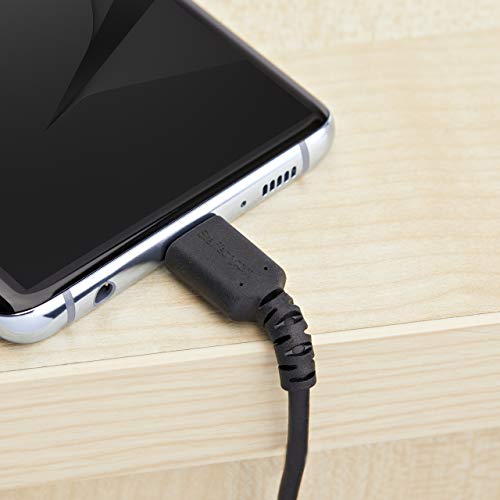 Durable 20-Inch Coiled USB A to C Charging Cable – Heavy-Duty USB 2.0 Fast Charge & Sync Cable, Sleek Black Design for Enhanced Portability and Compatibility with All Devices