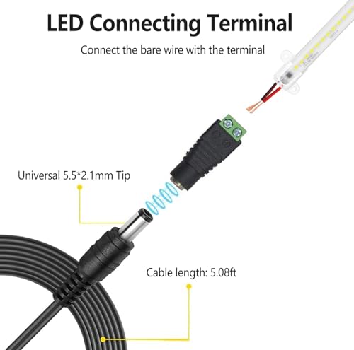 High-Performance 24 V LED Strip Power Supply Adapter | Universal AC to DC Converter for 5050 & 3528 Lights | Global Input Compatibility 100-240 V | Compact 5.5 x 2.1 mm Connector | Optimal Solution for CCTV Systems & Innovative Lighting Designs | Illuminate Your Space with Unwavering Dependability and Efficiency