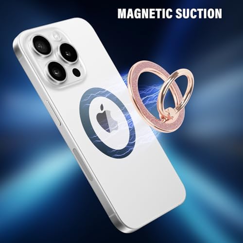 Glamorous Guppy Magnetic Phone Ring Holder – 360° Rotating Glitter Grip for i Phone 12-16 Pro Max – Stylish Mag Safe-Compatible Accessory for Enhanced One-Handed Control – Elevate Your Mobile Experience with Secure Stability and Chic Design