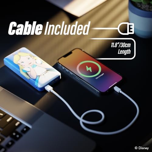 Disney Alice in Wonderland Portable Power Bank – 10,000 m Ah Slim Charger with USB-A for All Devices – Chic Cheshire Cat Design for Disney Fans – Ideal Travel Companion and Unique Gift for All Ages – Perfect for Charging Smartphones, Headphones, and Smartwatches – Officially Licensed Disney Merchandise
