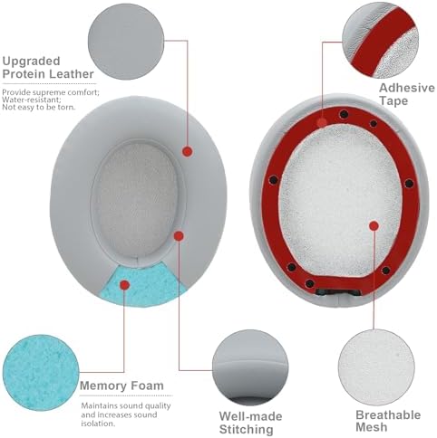 Upgrade Your Audio Experience with Premium Noise-Isolating Memory Foam Ear Pads for Studio 2 & 3 Headphones – Waterproof Protein Leather Cushions in Blue for Unmatched Comfort and Enhanced Sound Quality