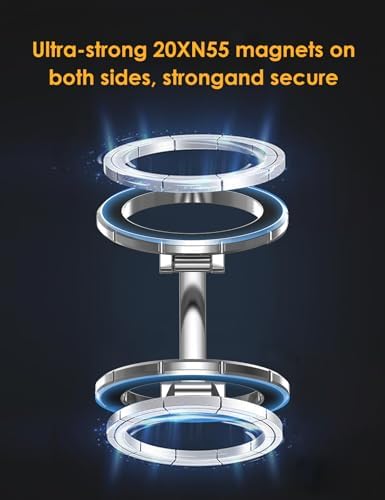 Magnetic Phone Stand, Compatible with MagSafe Phone Stand Holder for Desk, Multi-Functional Foldable, Double-Sided Magnetic Cell Phone Stand, for iPhone 16 15 14 13 12 Magsafe Case – Enhanced Compatibility and Speed