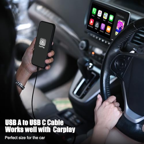 6 FT USB A to USB C Carplay Charging Cable – 3-Pack for i Phone 15/16, i Pad Pro/Air/Mini, Samsung Galaxy S25/S24/S23, and Mac Book – Fast Charging & High-Speed Data Transfer for Enhanced Compatibility on the Go