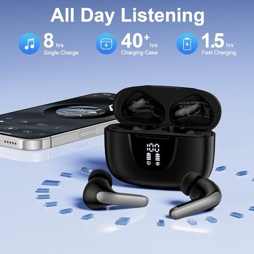 Samsung Galaxy S25 & S24 Ultra Bluetooth 5.3 Wireless Earbuds – Premium Noise Cancelling Headphones with IPX7 Waterproof Rating for Ultimate Durability, Enhanced Bass Stereo Sound, Built-in Mic, and LED Display – Perfect for Sports, Daily Use, and Intense Workouts
