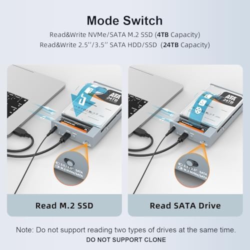 MAIWO 24 TB External Hard Drive Enclosure for 2.5″ & 3.5″ SATA HDD/SSD – High-Speed USB 3.0 Adapter with UASP Technology, Durable Aluminum Alloy Case for Optimal Heat Dissipation and Enhanced Data Transfer Performance