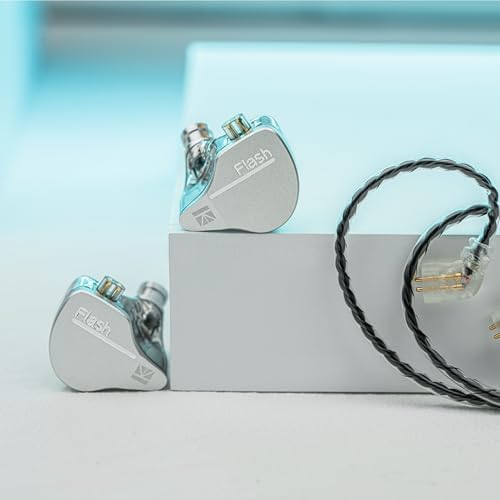 Transform Your Sound Journey with keephifi KBEAR Flash Hi-Fi Earphones – Premium Dual Driver Hybrid In-Ear Monitors in Stunning CNC Aluminum Alloy, Featuring Detachable 2 PIN-C Cable for Customization and Ergonomic Comfort for Extended Listening Sessions (Purple, Without Mic)