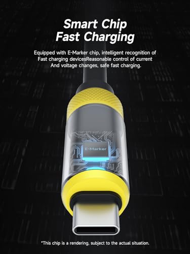 Hagibis 240 W USB C Fast Charging Cable with LED Display – 6.6 Feet Durable Silicone for i Phone 16/15 Pro Max, i Pad, Mac Book Pro – Ultra-Fast 480 Mbps Data Transfer, Flexible Tangle-Free Design for Maximum Performance and Connectivity