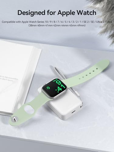 LVFAN 4000 m Ah Magnetic Wireless Power Bank for Apple Watch – Sleek Portable Charger Compatible with Series 1-10, SE, Ultra – Fast Charging Smartwatch Battery Pack for On-the-Go Convenience in Black