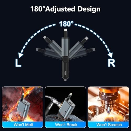 2025 Ultra-Slim PD30 W Retractable Car Charger – Fast USB-C Charging for i Phone 16/15/14/13/12 & Samsung Devices – Essential Travel Accessory with Safety Features and Tangle-Free Design for On-the-Go Power