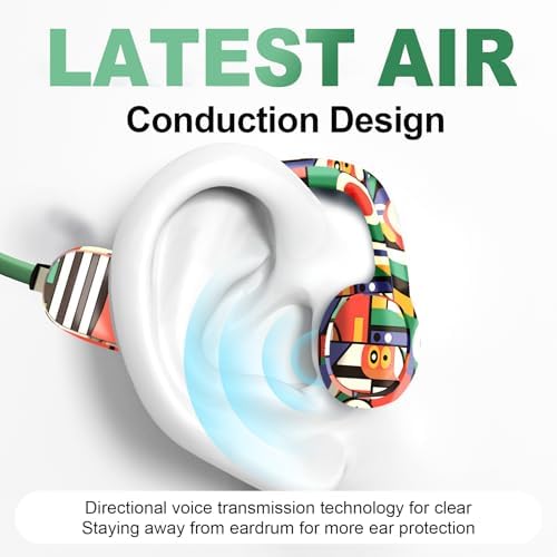 Revolutionary Bluetooth 5.2 Kids Headphones – Safe 85 d B Volume Limiting with Open Ear Design, IPX5 Waterproof for All Adventures, 20 Hours Playtime, Superior Stereo Sound with Built-in Mic – Perfect for School & Playtime in Chic Pink