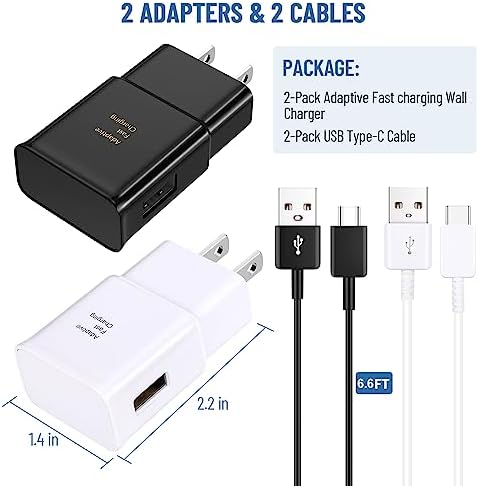 Fast Charging USB Type C Cable for Samsung Galaxy Devices – 6.6 Ft Durable Charger Cord for S25/S24/S23/S22/S21/S20/S10 Series, Note 8/9/10/20 – Enhanced Power Delivery and Universal Compatibility for Optimal Performance