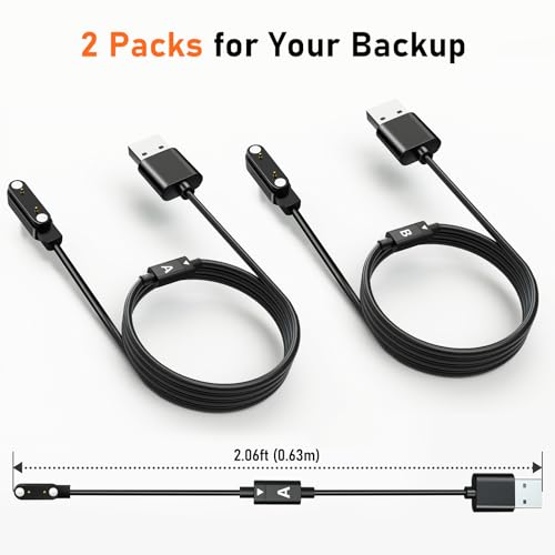 Revolutionary Dual-Pack AB284 Magnetic Reversible Charger – Fast 2.84 mm Pin-Pitch Cable for Smartwatches & Bone Conduction Headphones – Superior Durability & Convenience for Tech Savvy Users – Hassle-Free Power Solution for On-the-Go Lifestyles