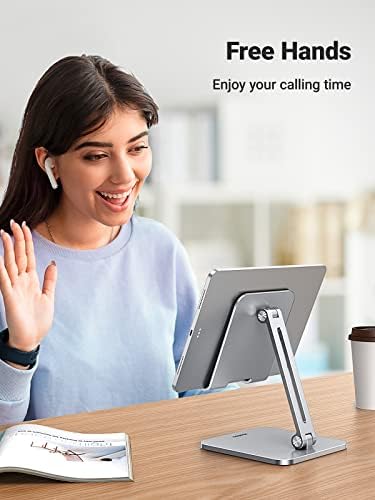 UGREEN Adjustable Tablet Stand for i Pad – Sturdy Aluminum Desk Holder with Enhanced Stability for Pro, Air, and Mini Models – Optimized Viewing Comfort, Portable Design, and Sleek Black Finish – Ideal Home & Office Accessory