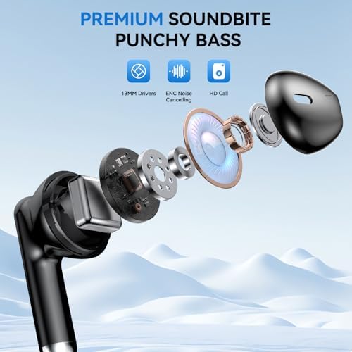 Revolutionary Bluetooth 5.4 Wireless Earbuds with Exceptional 50-Hour Playtime and Powerful Deep Bass – IPX7 Waterproof Design for Active Lifestyles – Sleek Black Charging Case Featuring Battery Indicator for Ultimate Convenience and Durability