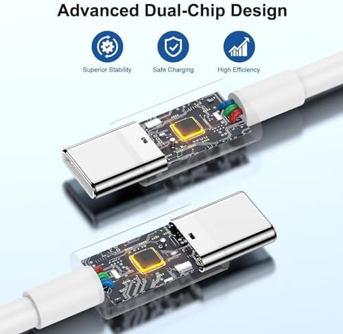 Elevate Your Charging Game with the i Phone 16 Charger Set: 6 ft Type C to C Cable & 3 USB-C Fast Charging Blocks for i Phone 16 Pro Max, 16, 15, 15 Plus, Air Pods Max 2 (2024) & Air Pods Pro 2 nd Gen – Maximum Speed & Compatibility for Effortless Power Anytime, Anywhere