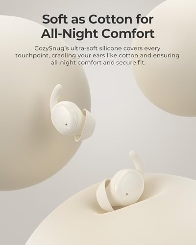 Lytmi Cozy Snug C1 Sleep Earbuds – Premium Bluetooth 5.3 Noise-Canceling Headphones Designed for Side Sleepers, Customizable Fit with Three Ear Tip Sizes, 21-Hour Playtime, App-Controlled for Tailored Relaxation, Ultra-Compact Design for Uninterrupted Sleep Bliss