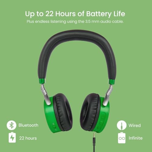 Safe & Stylish Bluetooth Headphones for Kids – Puro Sound Labs Junior Jam Plus with Volume Limiting Technology, 22-Hour Battery Life, and Comfortable On-Ear Fit, Perfect for Tablets and Smartphones in Trendy Blue Finish