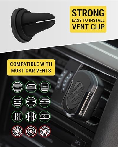 Scosche Magic Mount Pop: 360° Magnetic Suction Cup Phone Holder for Safe and Convenient Driving – Universal Compatibility with i Phone & Android Smartphones, Easy Installation, and Enhanced Usability for Collapsible Grips