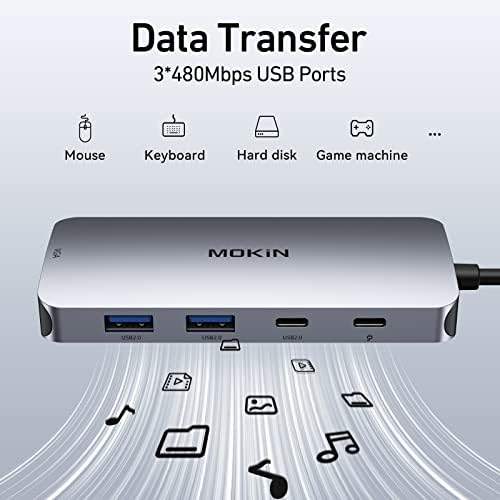 Maximize Productivity with Our 8-in-1 USB C Docking Station: Dual Display Port Multi-Monitor Adapter for Seamless Connectivity, Featuring HDMI, VGA, 2 USB A Ports, Fast USB C 2.0, and PD Charging – Perfect for Dell, HP, and Lenovo Laptops!