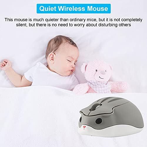 Adorable CHUYI Hamster Wireless Silent Mouse – 1200 DPI Lightweight Cordless Computer Mouse for Kids, Perfect Gift for Home, School & Travel – Fun & Functional Design in Light Blue