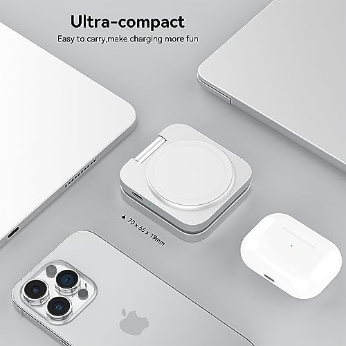 LULULOOK Portable 2-in-1 Wireless Charging Pad – Ultra-Sleek Aluminum Fast Charger for i Phone, Air Pods & Apple Watch – Compact Foldable Design for Travel & Home Use – Rapid 5 W Power Delivery for i Phone 12 to 16 Series – Effortless Charging Solution for Modern Lifestyles