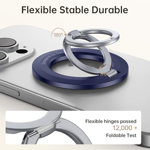 SYNCWIRE Mag Safe Phone Ring Holder – Stylish Magnetic Grip & Hands-Free Kickstand for i Phone 16, 15, 14, 13, 12 Pro Max – Secure 360° Rotation, Durable Build for Everyday Convenience & Enhanced Stability