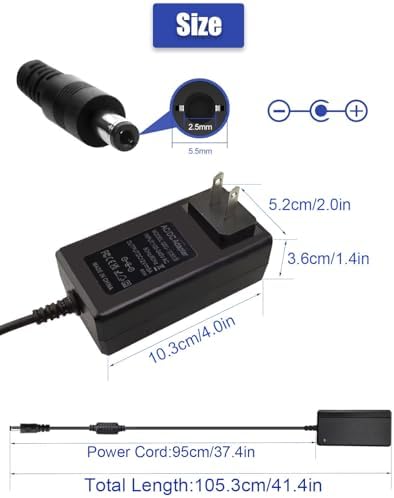 Efficient 12 V 5 A LED Strip Power Supply Adapter – High-Quality AC to DC Converter with 14 Versatile Connection Tips and 5.5 x 2.5 mm Plug (60 W) for Ultimate Lighting Performance and Compatibility Across All Projects