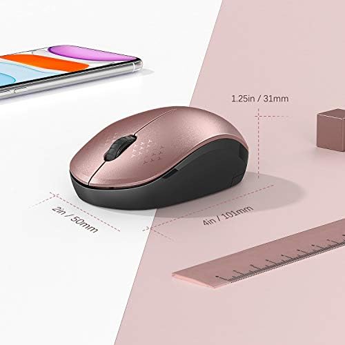 Light Blue Wireless Mouse – Ultra-Quiet 2.4 GHz Noiseless Computer Mouse with USB Receiver for Seamless Windows Experience – Portable, Ergonomic Design for Home, Office, or Travel
