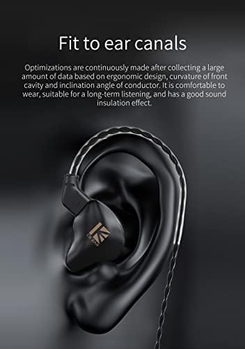 KBEAR KS1 Wired In-Ear Headphones – Premium Deep Bass Earbuds with Noise Cancellation for Gamers and Musicians, Featuring Dynamic Driver and Secure Ear Hooks for Enhanced Performance in Black – Your Ultimate Audio Solution for Gaming and Live Stages