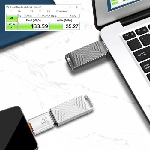 EASTBULL 256 GB High-Speed USB 3.0 Flash Drive with USB C Adapter & Keychain – Sleek Metal Design for Ultimate Portability, Fast Data Transfers, and Enhanced Compatibility for All Devices
