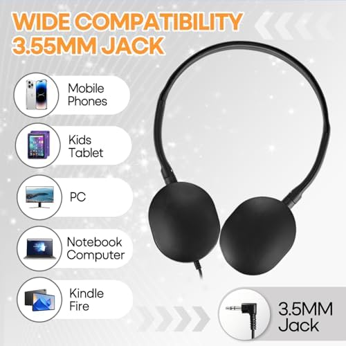 Bulk Headphones for Kids 12 Pack – Premium Wired Earphones with Superior HD Sound Quality for Classroom Learning and Play, Mixed Colors for Inclusive Use, Compatible with 3.5 mm Devices – Essential Audio Gear for Educational Environments