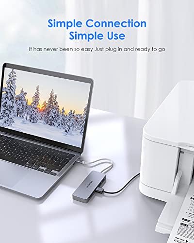 Upgrade Your Connectivity with the LENTION USB C Hub – 3 USB 3.0 Ports & SD/Micro SD Card Reader for i Phone 15, Mac Book Pro (2016-2023), Mac Air, i Pad Pro & Surface – Sleek Space Gray Design for Effortless Integration and High-Speed Data Transfer