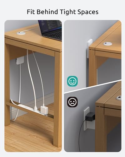 NUTICT 3-Foot Flat Plug Power Strip with 5 Outlets & 4 USB Ports – Compact Surge Protector for Home and Office, 1440 Joules Safety, Space-Saving Design, Ideal for Desk & Wall Mount Use, Efficient Device Charging and Organization