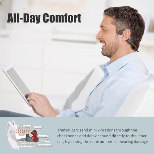 Revolutionary Open-Ear Bone Conduction Headphones for Active Lifestyles – Waterproof Wireless Sport Earbuds with Sweatproof Design and Built-in Microphone for Ultimate Comfort and Safety During Workouts – Trendy Green Color with Universal Device Compatibility