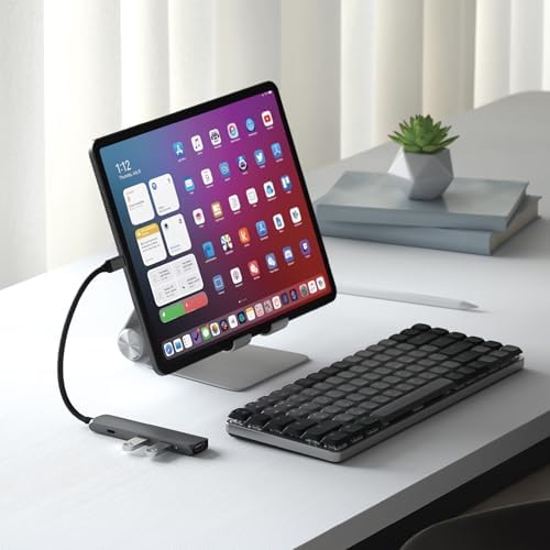 Satechi 4-in-1 USB-C Hub Multiport Adapter – Enhance Your Connectivity with 4 K HDMI Output, Dual USB 3.0 Ports, and a Sleek Black Design for Mac Book & Chromebook Users – Perfect for Remote Work and Media Streaming