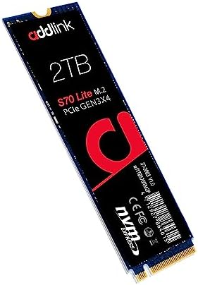 Unleash Gaming Excellence with Addlink S70 Lite 1 TB SSD – Blazing 3200 MB/s Speeds, M.2 2280 PCIe 3.0 NVMe Storage for Gamers & Creators, Built-In 3 D NAND Technology for Unmatched Reliability and Performance Boost