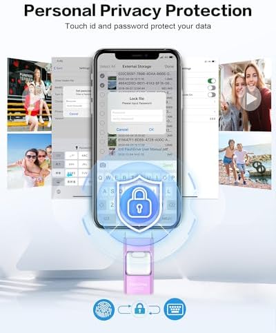 256 GB i Phone Photo Stick – High-Speed USB Flash Drive for Effortless Data Transfer & External Storage for i Phone/i Pad/PC (Sleek Blue Design) – Expand Your Memory with Style and Reliability