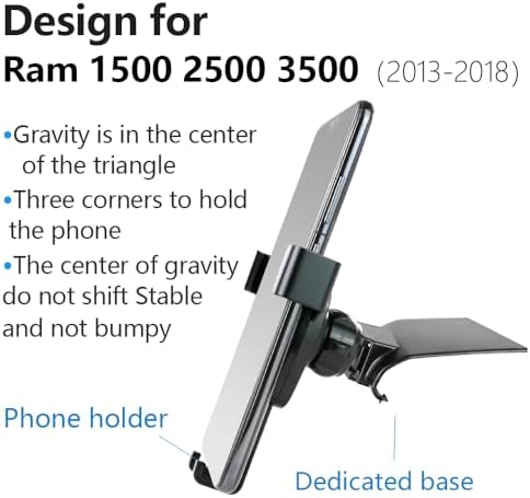 Dodge Ram 1500 & 2500 Premium Car Phone Holder (2019-2025) – Secure Touchscreen Mount for 5 & 8.4 Inch Displays – Enhance Driving Safety with Adjustable Viewing Angles – Durable Mobile Cradle for Effortless Navigation and Hands-Free Use