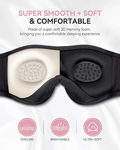 Ultimate Bluetooth Sleep Mask with High-Definition Sound: Perfect for Side Sleepers Seeking Unmatched Comfort and Entertainment – Experience Enhanced Connectivity, Crisp Audio, and Stylish Relaxation for Restful Nights and Mindful Moments – Ideal Gift for Music Lovers and Meditative Souls