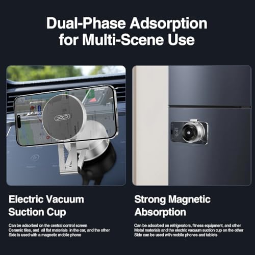 Revolutionary Magnetic Car Phone Holder – Adjustable Vacuum Suction Mount for i Phone 12-16 – Enhanced Stability on Smooth Surfaces – Foldable Design for Optimal Viewing – Hands-Free Navigation & Communication Solution – Durable Lightweight Construction for Everyday Use – Effortless Attachment with Electric Magnetic Technology – Perfect for Mirror, Glass, and Screen Surfaces – Elevate Your Driving Safety with This Essential Accessory