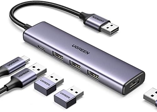 Ultra-Slim UGREEN USB 3.0 Hub with 4 Ports – Premium Aluminum Multiport Adapter for Mac Book, i Mac, and PC – High-Speed Data Transfer Up to 5 Gbps – Effortless Plug and Play Connectivity for Enhanced Productivity and Seamless Device Compatibility
