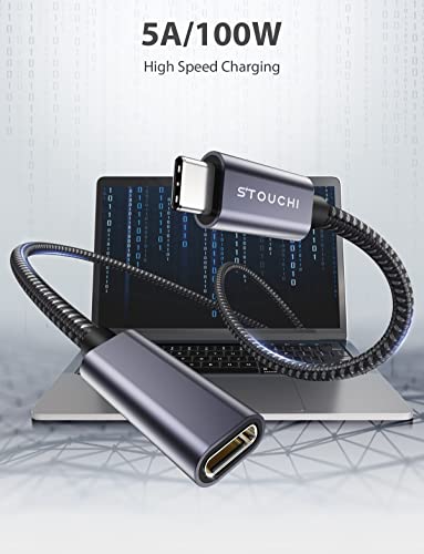 Stouchi 6.6 FT USB-C Extension Cable – Type C 3.1 Male to Female, Ultra-Fast Charging & Data Transfer for PSVR2, Galaxy S23, i Pad Mini/Pro, Mac Book Air M1/M2, and Mag Safe – Enhanced Connectivity & Durability for Gaming and Streaming