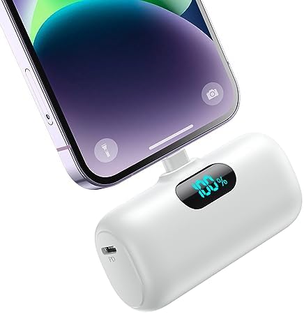 Compact Pink Portable Charger for i Phone – 5000 m Ah PD Fast Charging Power Bank, Lightweight Mini Battery Pack Compatible with i Phone 14/14 Pro Max/13/13 Pro/12 Pro/11/XS/XR/X/8/7/6 – Stylish and Versatile Backup Solution for On-the-Go Power