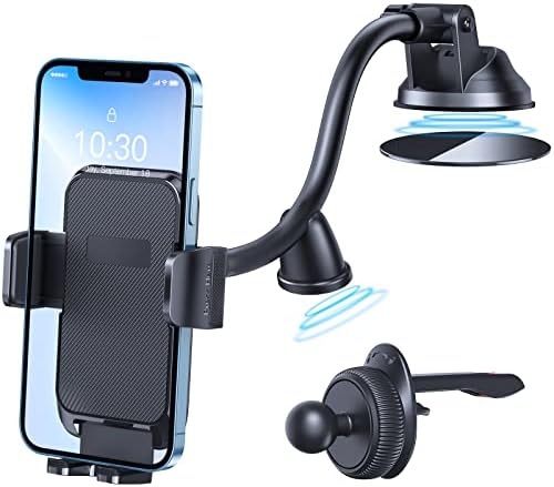 LJFLYXRI Long Arm Car Phone Holder – Heavy-Duty Adjustable Mount with Strong Suction for Secure Dashboard & Windshield Use – Versatile Smartphone Compatibility & 360° Rotation for Safe Navigation & Hands-Free Calls