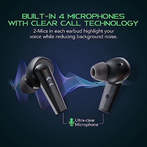Elevate Your Gaming Experience with Black Shark Wireless Gaming Earbuds – Hi-Fi Stereo Sound, IPX5 Waterproof Design, Noise-Cancelling Microphone, and Quick Charging Case for Ultimate Convenience and Performance on i Phone & Android Devices