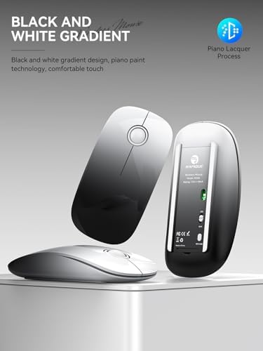 Sleek Purple Wireless Bluetooth Mouse – Effortless Dual Connectivity, 1600 DPI Precision, Whisper-Quiet Clicks, Long Battery Life for Enhanced Productivity and Versatile Device Compatibility